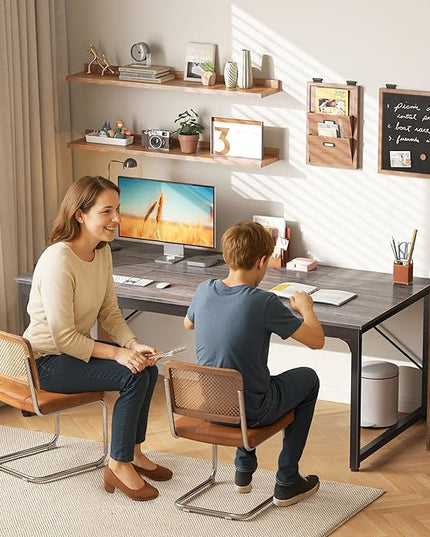PRAISUN 63 X 29.5 Inch Computer Desk with Deeper Desktop, Gaming Office Writing Work Desk for Home Office, Study, Bedroom, Work from Home, Metal Frame, Grey