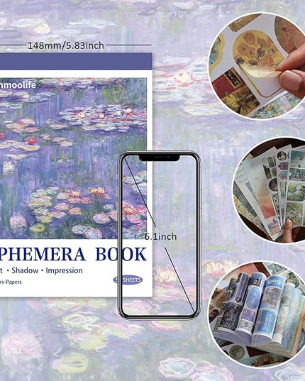Vintage Oil Painting Scrapbook Sticker, Journaling Supplies for Junk Journal, 500+ Scrapbooking Washi Stickers & 25 Ephemera Papers Art Scrapbook Supplies for Adults Teens Women Girls Junk Journal
