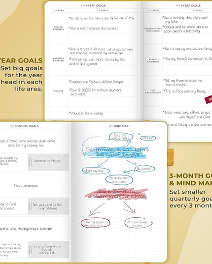 Clever Fox Planner Schedule – Undated Weekly & Monthly Life Planner with Time Slots, Appointment Book & Daily Organizer, A5 (Yellow)