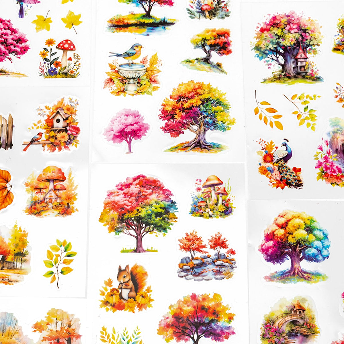 Uideyvi Autumn Filled The Garden Sticker Scrapbooking Supplies for Junk Journal, 20 Sheets PET Stickers - Vintage Journaling Stickers, Ephemera Sticker Book Pre Cut(TZ-009-003)