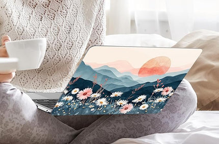 DONGKE Compatible with MacBook Pro 13 inch Case 2024 2023-2020 Release A2338 M2/M1 A2251 A2289 with Retina Display & Touch ID, Plastic Hard Shell & Keyboard Cover & Screen Film - Sun & Daisie