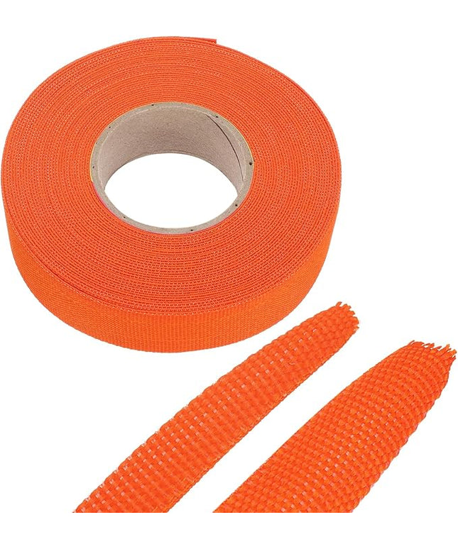 MECCANIXITY Braided Cable Sleeves Heat Shrinkable Fabric Sleeving, 7/8" 40ft Orange 2:1 Ratio Heat Shrinkable Cord Protector for Harness Cable, Network Cable Protection, Cable Management