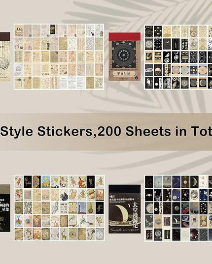 Daoeny 450 Pieces Washi Sticker Set, 9 Set Scrapbooking Diary Planner Album Diary Notebook, Scrapbooking Sticker Journaling Supplies for DIY Arts and Crafts Card Making Laptop Decoration