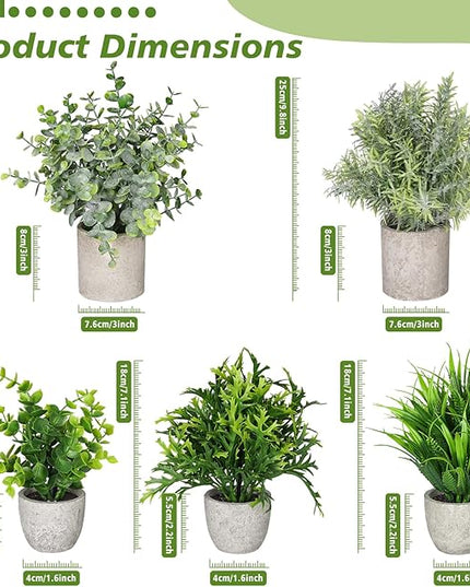 Fake Plants,5Pack Mini Potted Artificial Plant Small Faux Plant Indoor Outdoor for Home Decor,Eucalyptus Greenery Plastic Fake Green Grass Plants for Office Bathroom Shelf Farmhouse Coffee Table Decor