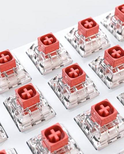 Kailh Box Red Switches for Mechanical Keyboard,3-Pin 45gf Linear/Factory Lubed/Dust&Waterproof Switches(Kailh Box Red,90Pcs)