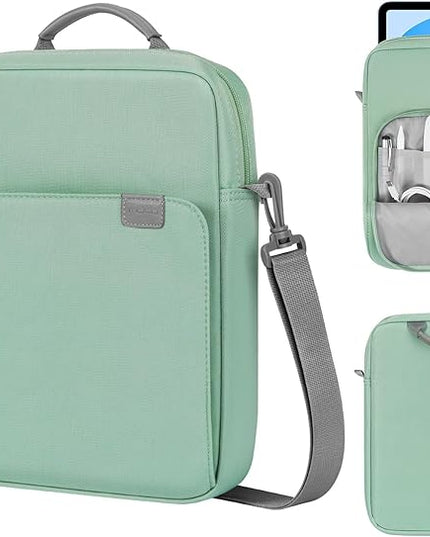 MoKo 9-11 Inch Tablet Sleeve Bag Handle Carrying Case with Shoulder Strap Fits 11inch iPad Air M3, iPad A16 2025, Pro 11 inch, iPad 10/9/8/7th Gen, Tab S8/S9 11", Cyan