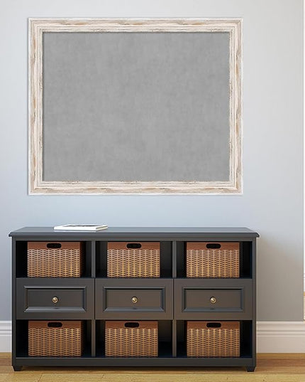 Amanti Art White Framed Magnetic Board 37x45 X-Large Vision Board for use with Magnets, 100% Metal Sheet to Display Items as Office Decor or for Home Organization in mudroom, Kitchen or Kids Room