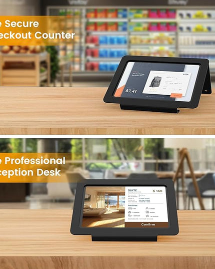 Tablet Desk Stand, All Metal 30° Ergonomic with Security Cable Lock for Office, POS Counter, Reception - Compatible with iPad 10th (10.9"), Pro 11", Air 4/5 (10.9"), Air 11"，iPad 11"(A16)