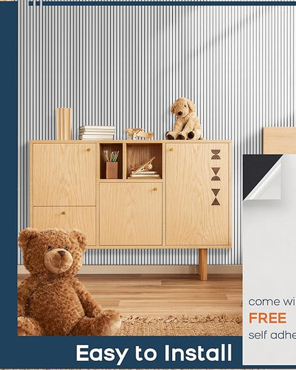 BUBOS 10 Pack Large Acoustic Panels, 48"X 12"X 0.4" Sound Proof Panels for Walls,Decorative Self-Adhesive Acoustical Wall Panels,3D Slat Sound Panels for Home Office Studio (White 01)