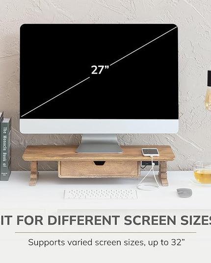 Anji Mountain Monitor Stand - Desktop Organizer & Laptop Riser, Ergonomic Monitor Riser, Space-Saving Monitor Stand for Desk, Durable Construction, Easy Assembly, Ideal for Home & Office