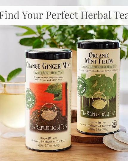 The Republic of Tea – Organic Mint Fields Herbal Tea Bags, Caffeine Free, 250 Servings