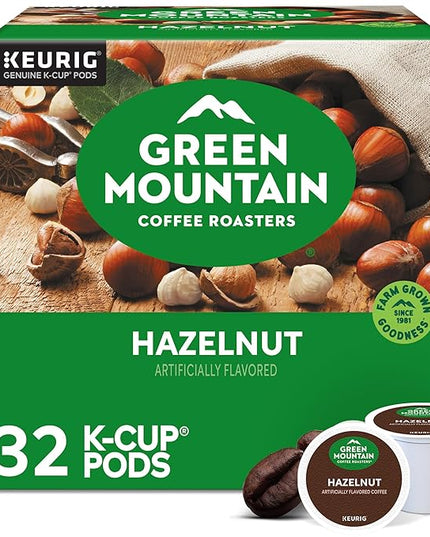 Green Mountain Coffee Roasters Hazelnut Keurig Single-Serve K-Cup Pods, Light Roast Coffee, 32 Count