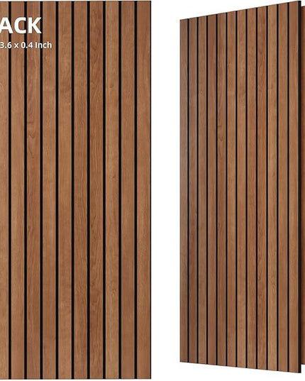 TO-TH Wood-Look Acoustic Panel, 4 Pack 47.2” x 23.6” Soundproof Wall Panels, Decorative Sound Absorbers Large Acoustic Panels for Home, Office, Basement, Cherry