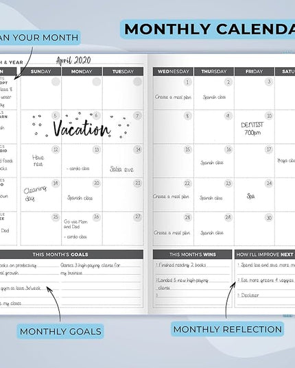 Clever Fox Planner – Undated Weekly & Monthly Planner for Productivity, Time Management & Goals – Organizer Journal – A5 (Periwinkle)