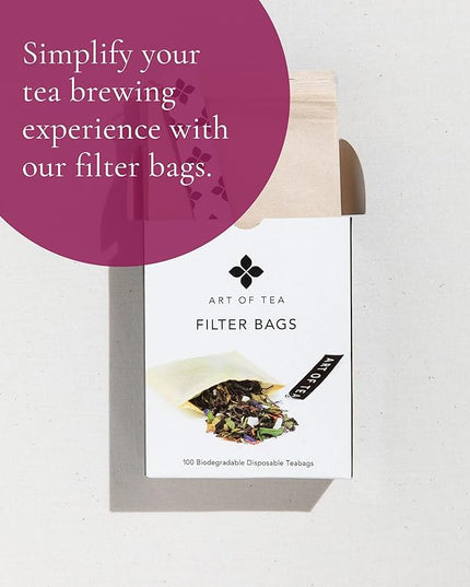 Art of Tea | Organic Green Pomegranate Tea| 50 Eco Friendly Pyramid Tea Bag Sachets