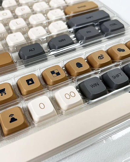 Guffercty kred XDA Profile Keycaps 125 Retro PBT Key Cap Cover Set Dye Sublimation ANSI US Layout for Cherry Mx Switch Mechanical Keyboard (XDA/Ember)