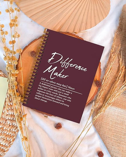 OXW Burgundy Notebooks for Work, Difference Maker Gift Meeting Notebook Journal for Writing, Employee Appreciation Gifts, Thank You Gifts for Women Men Leader Mentor Boss Manager, 5.5"x8.3"