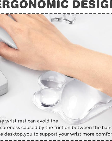 Cat Paw Mouse Wrist Rest-White Clear Silicone Palm Rest Support Pad-Ergonomic and Soft Transparent Wrist Pain Relief for Office Home Desk Computer