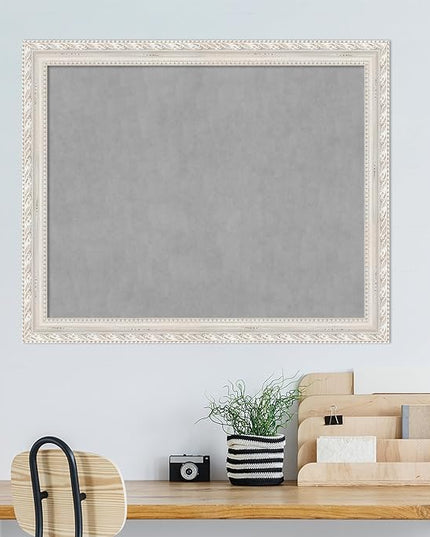 Amanti Art White Framed Magnetic Board 38x46 X-Large Vision Board for use with Magnets, 100% Metal Sheet to Display Items as Office Decor or for Home Organization in mudroom, Kitchen or Kids Room