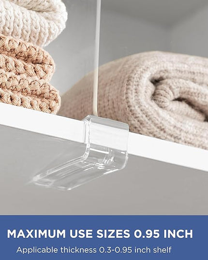 HBlife 10 Pack Clear Shelf Dividers, Vertical Purse Organizer for Closet Perfect for Sweater, Shirts, Handbags in Bedroom and Kitchen, Adjustable Acrylic Bookshelf for Organization