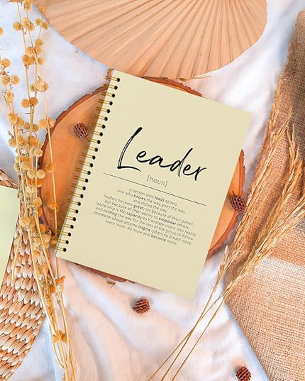 OXW Thank You Gifts for Leader, Meeting Notebook for Work, Appreciation Gift for Mentor Boss Manager, Office Supplies Leadership Gifts, Cream College Ruled Hardcover Spiral Notebook 5.5 x 8.3