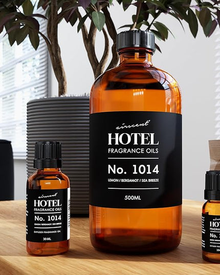 AirScent Hotel Diffuser Oil No. 1014 Inspired by The Iconic 5-Star Hotel Coastal Blend - Lemon Bergamot Sea Breeze - 10 mL .34 fl oz - Fragrance Oil for Ultrasonic and Waterless Diffusers and Crafting