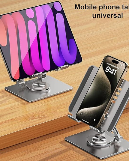Ywmsfl Tablet Holder Stand 360 Degree Rotatable Portable Foldable Desktop Bracket for Tablet Laptop Desktop Holder Secure Desk Mount