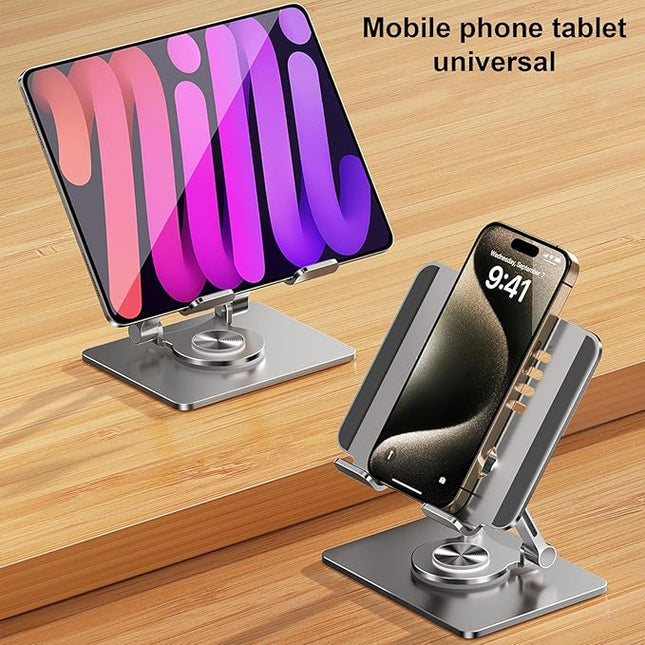 Ywmsfl Tablet Holder Stand 360 Degree Rotatable Portable Foldable Desktop Bracket for Tablet Laptop Desktop Holder Secure Desk Mount