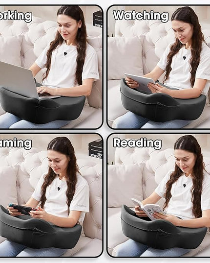 cooloo8 Lap Desk, Reading Pillow, Laptop Pillow for Lap, Portlands Portable Desk Pad for Bed, Couch, Car (Black)
