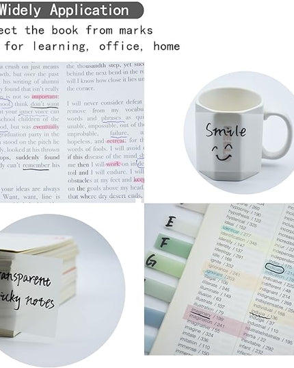 800Pcs Transparent Sticky Notes, 3"x3" Clear Sticky Notes, Waterproof Translucent Sticky Note Pads for Books Annotation, Clear Post it Notes for Bible Study, School, Office（White）