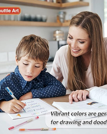 Shuttle Art Gel Ink Ball Point Pens, 15 Colors Japanese Style Pens, 0.5mm Fine Ballpoint Pens Quick Drying for Writing Journaling Home, School and Office Stationery Supply