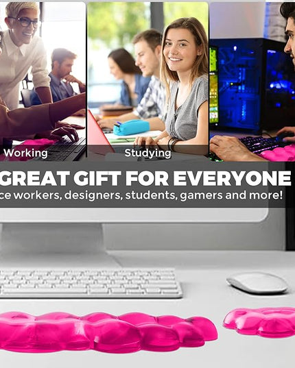 Gel Cloud Keyboard & Mouse Wrist Rest Set - Cloud Keyboard Wrist Rest Pad & Mouse Support for Office Gaming Pad Computer Laptop Ergonomic Comfortable Pain Relief- Cloud Pad Set