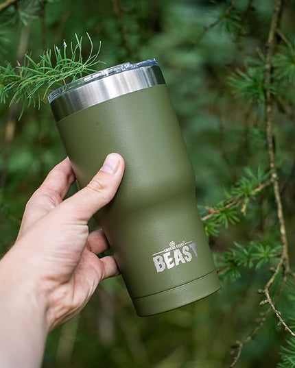 Beast 20 oz Tumbler Stainless Steel Vacuum Insulated Coffee Ice Cup Double Wall Travel Flask (Army Green)