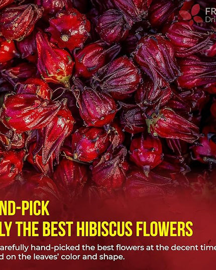 FreshDrinkUS, Premium 140 Hibiscus Flowers Tea Bags, 100% Natural, Handmade & Pure from Hibiscus Flowers. No Sugar/Caffeine/Gluten, Vegan. Tart & Refreshing, Hot or Ice Tea, Great For All Seasons