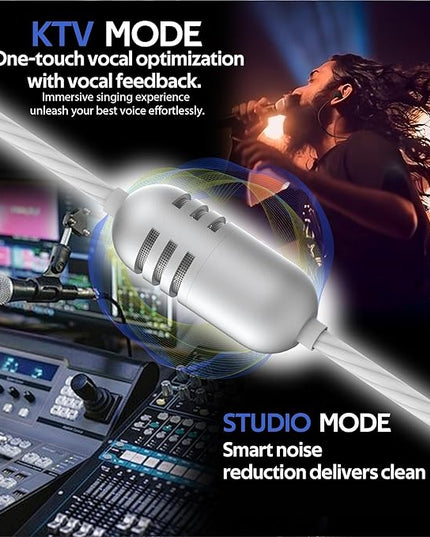 USB-C in-Ear Wired Headphones,Earbuds,3-Year Warranty, with high-Fidelity Sound Card,5-Mode Audio, Low-Latency Gaming, KTV Vocal Enhancement, for iPhone 15/16/17, for Samsung S25/S24/S23/S22