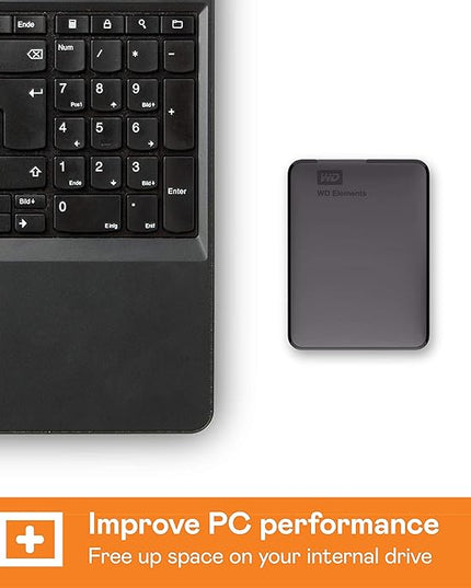 WD 4TB Elements Portable External Hard Drive for Windows, USB 3.2 Gen 1/USB 3.0 for PC & Mac, Plug and Play Ready - ‎WDBU6Y0040BBK-WESN