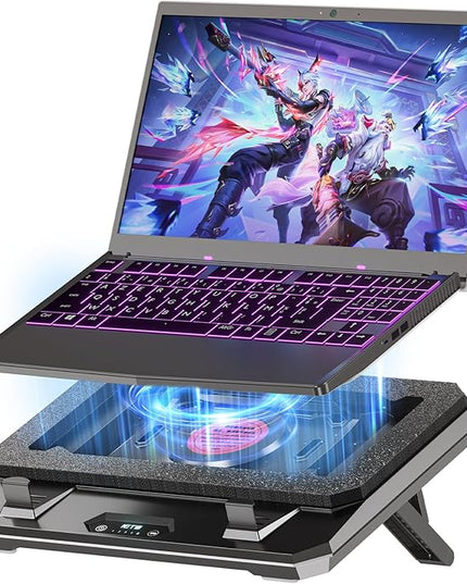 IETS GT300 Upgraded Laptop Cooling Pad with Adjustable Stand, Turbo Boosted Cooler for Rapid Cooling 10-17inch Gaming Laptop, Flexible Sealing Ring，Featuring Air Filtration Adjustable clamp