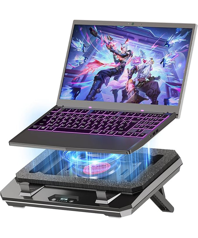 IETS GT300 Upgraded Laptop Cooling Pad with Adjustable Stand, Turbo Boosted Cooler for Rapid Cooling 10-17inch Gaming Laptop, Flexible Sealing Ring，Featuring Air Filtration Adjustable clamp