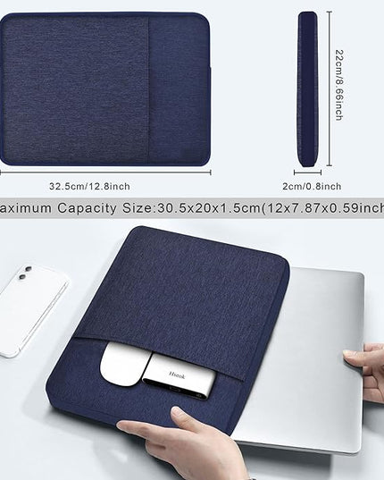Slim Laptop Case 13.3 14 inch Sleeve, Rainproof & Shockproof Carrying Case for Notebooks Compatible with MacBook Pro 14" and All Models 13.3" MacBook Air/Pro, Most Popular 13"-14" PC,Blue