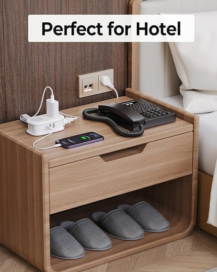 Travel Power Strip, ORICO 4 Outlets 3 USB Ports (1 USB C) with 4FT Wrapped Short Extension Cord, Compact Power Strip for Hotel Travel Essentials Cruise Approved-AP3