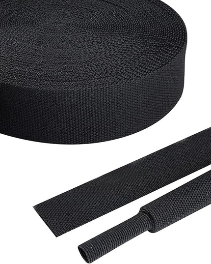 FOURUB 2:1 Ratio Flat Heat Shrinkable Braided Sleeving,Electrical Insulating Tubing,Durable Automotive Fabric Harness Shrinking Sheath (3/4"-42ft)