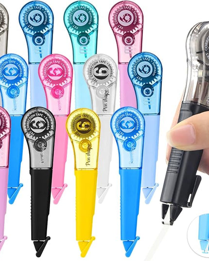auroray 18 Pack Correction Tape Pens 1/5" X 236", 9 Color Correction Tape Pens Easy to Use Applicator for Instant Correction Students School Office Supplies