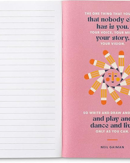 Compendium Softcover Journal – Remember, Ideas Become Things. – A Write Now Journal with 128 Lined Pages, 5″W x 8″H