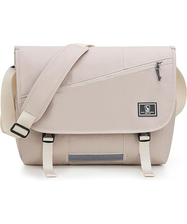 OIWAS Messenger Bag for Women, 17 Inch Laptop Crossbody Bags Men Casual Satchel Shoulder Bag College Travel Office Briefcase (White, 17 inch)