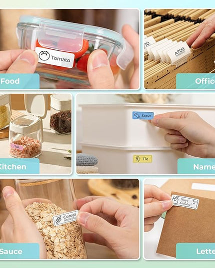 Nelko Label Maker Machine with Tape, P21 Bluetooth Label Printer, Wireless Mini Label Makers with Multiple Templates for School Office Home, Cyan