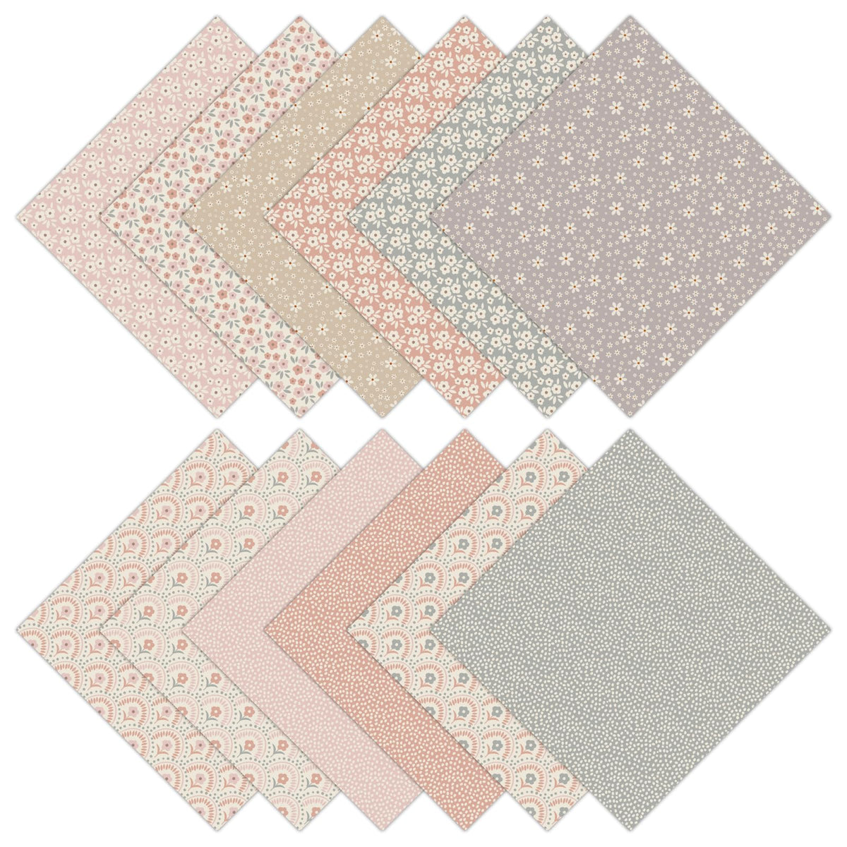 24 Sheets Vintage Boho Floral Scrapbook Paper Pad, 6x6 inch Heavyweight 160GSM Single-Sided Paper, Little Flowers Patterned Paper for Card Making Junk Journals DIY Crafts Photo Album