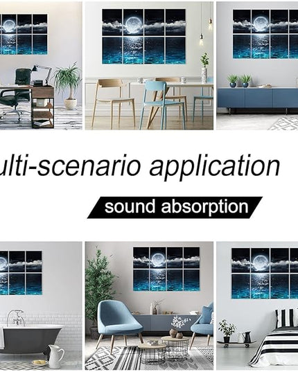 YPY Acoustic Panels, Soundproof Wall Panels: Sound Absorbing Wall Art, 8 Pack 48"x32" Decorative Sound Proofing Panels, Acoustical Treatment Better than Sound Proof Foam, Noise Cancelling Wall Panels
