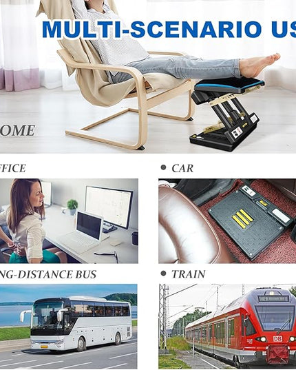 Foldable Foot Rest, Computer Foot Rest Under Desk, 12Modes Adjustable Ergonomic for Office, Loading Capacity 80 pounds, Removable Soft Cloth Pad, Yellow