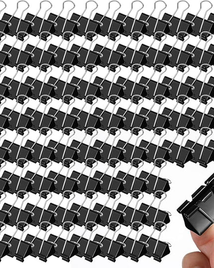 200 Pcs Medium Binder Clips Paper Clips Office Supplies Paper Clamps for Teachers Students School Office Business Paperwork Supplies (Black, 1.25 Inch)