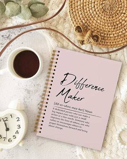 OXW Blush Notebooks for Work, Difference Maker Gift Meeting Notebook Journal for Writing, Employee Appreciation Gifts, Thank You Gifts for Women Men Leader Mentor Boss Manager, 5.5"x8.3"